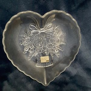 Mikasa Glass Heart Shaped Dish